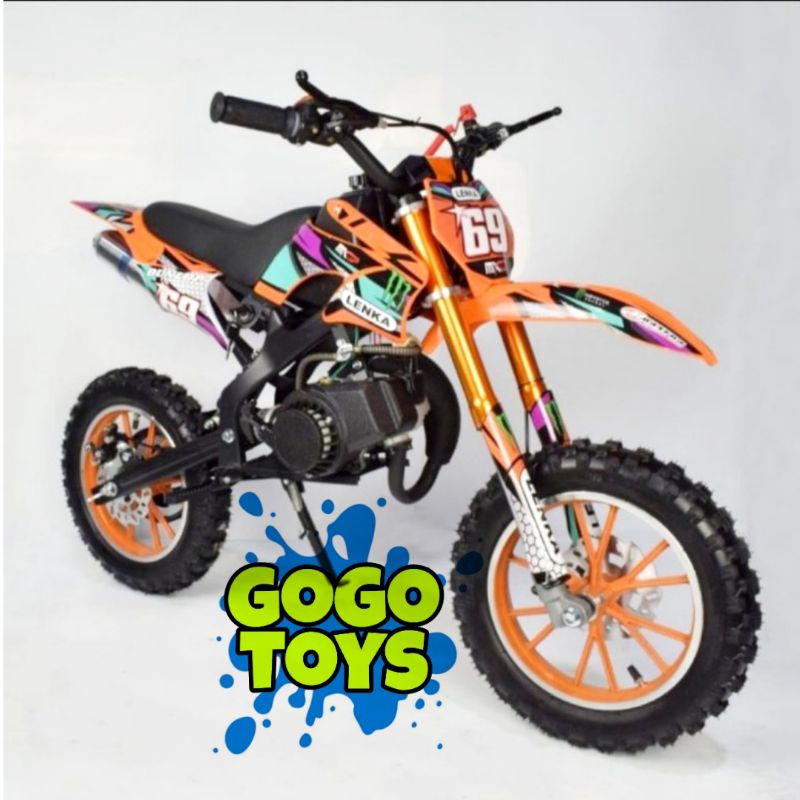 MAINAN ANAK LAKI LAKI PEREMPUAN MOTOR TRAIL MINI BENSIN 50CC 2T MATIC LENKA MOTOR TUNGGANG ANAK