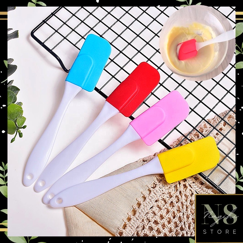 ✨NAGIHI✨ Spatula Silicone Alat Aduk Adonan Kue Anti Lengket Food Grade Elastis Tahan Panas Oles Cake Silikon