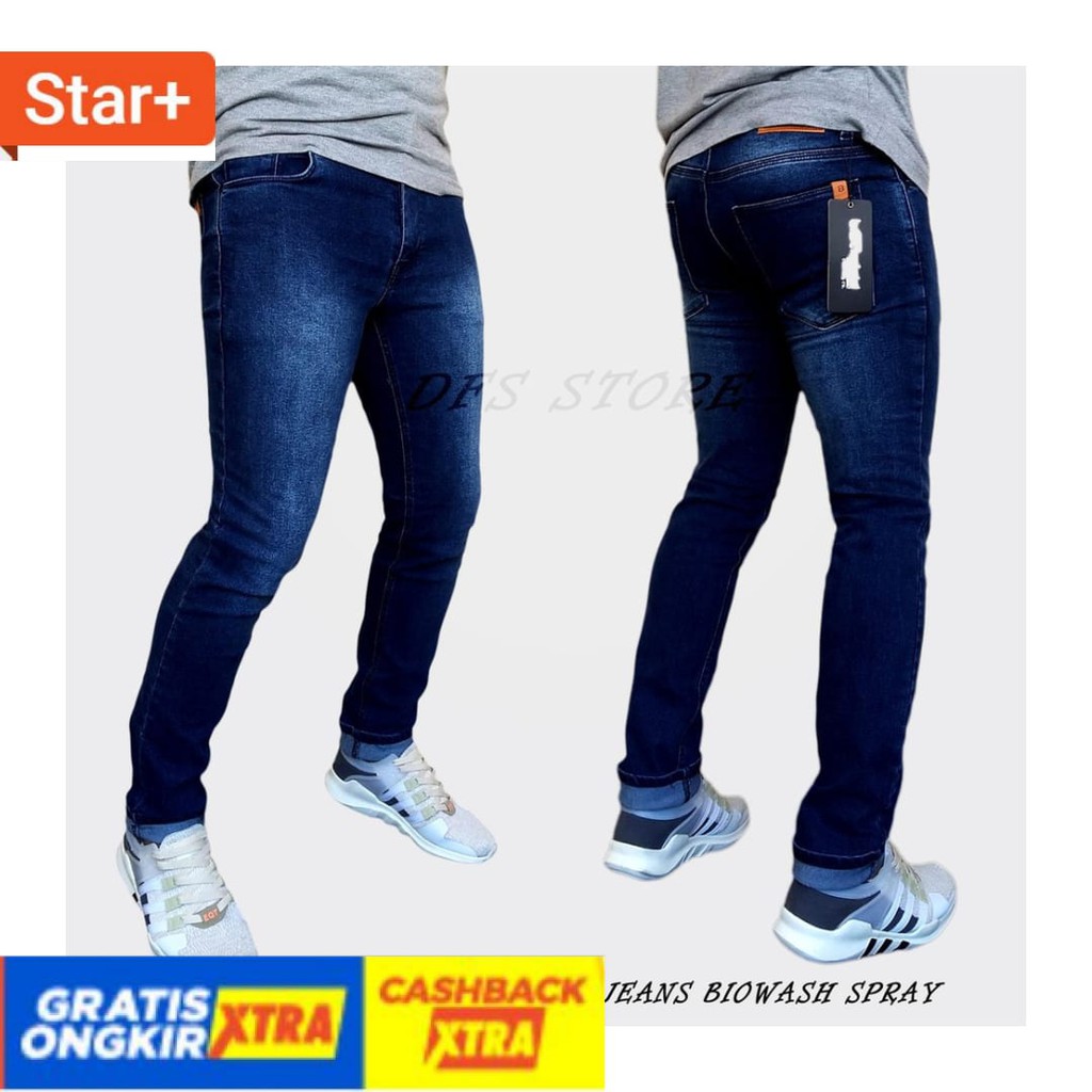 KATOK MURAH COWOK PRIA LAKI DEWASA ANAK REMAJA KECIL BESAR / Celana Jeans Pria Pensil Skinny Biru ke