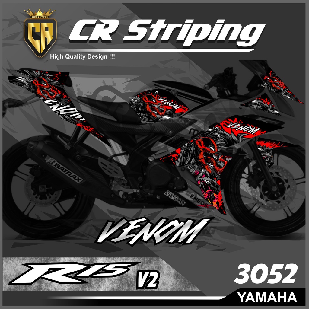Sticker Striping GSX R 150 Desain Venom Semi Full-Striping GSX R 150 -3079