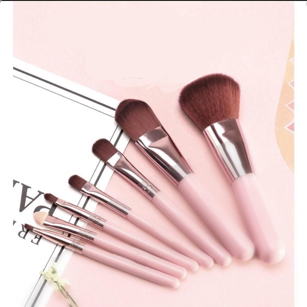 Set Kuas Makeup 8pcs Set Mini Travel Make Up Brush