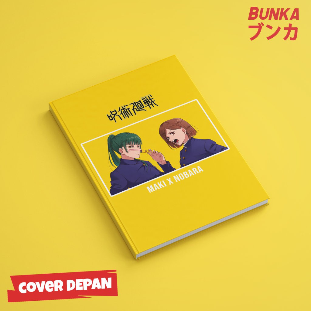

Notebook Anime Jujutsu Kaisen Maki and Nobara Hardcover A5 Buku Tulis Catatan Notes Agenda Planner