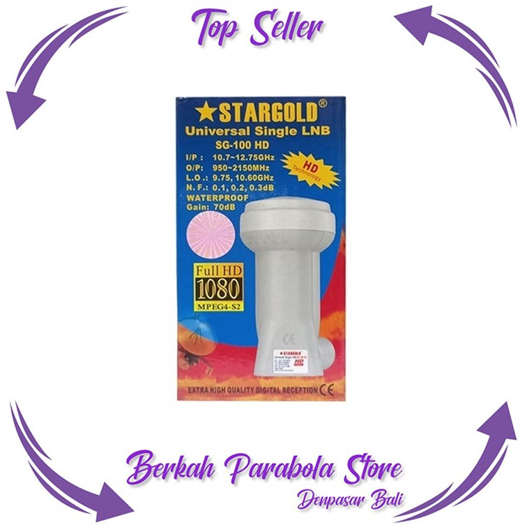 LNB Parabola Stargold SG100 KU Band Single Output Untuk 1 Receiver Produk Terbaik BPS