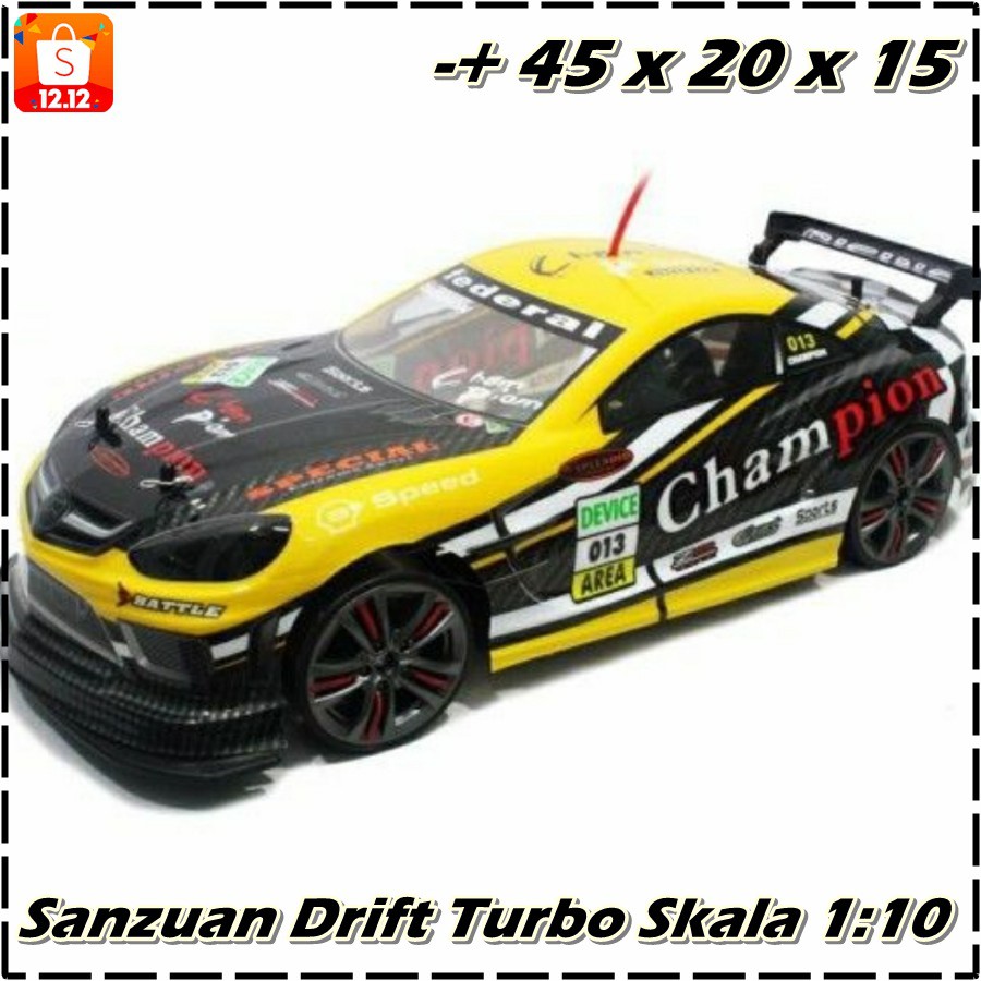 Mobil Remot RC Sanzuan drift turbo 4WD skala besar 1:10 Sanzhuan Racing Mercy Speed Vmax Double sock