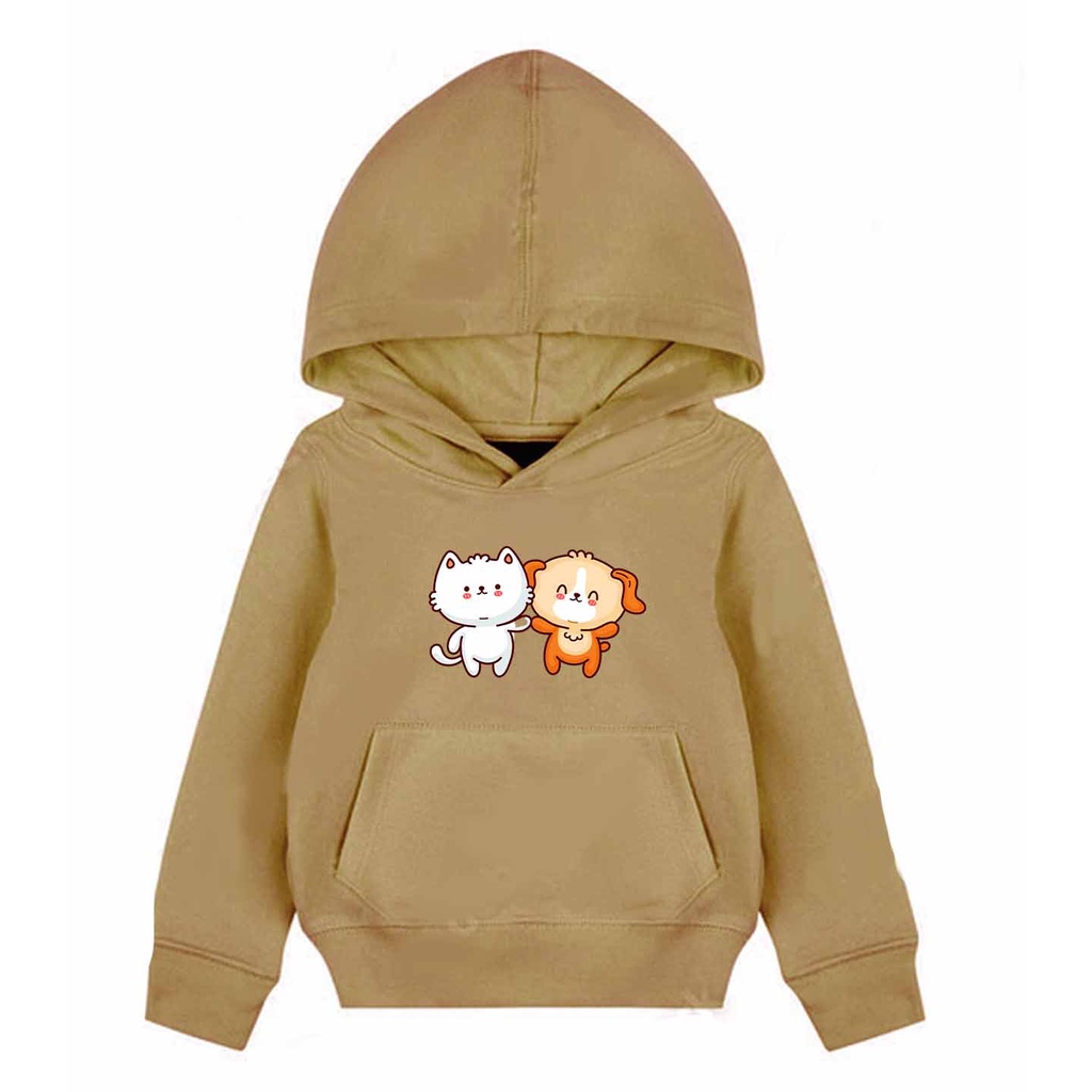 Hoodie Anak Neko to inu Sweater Pakaian Fleece M - XL