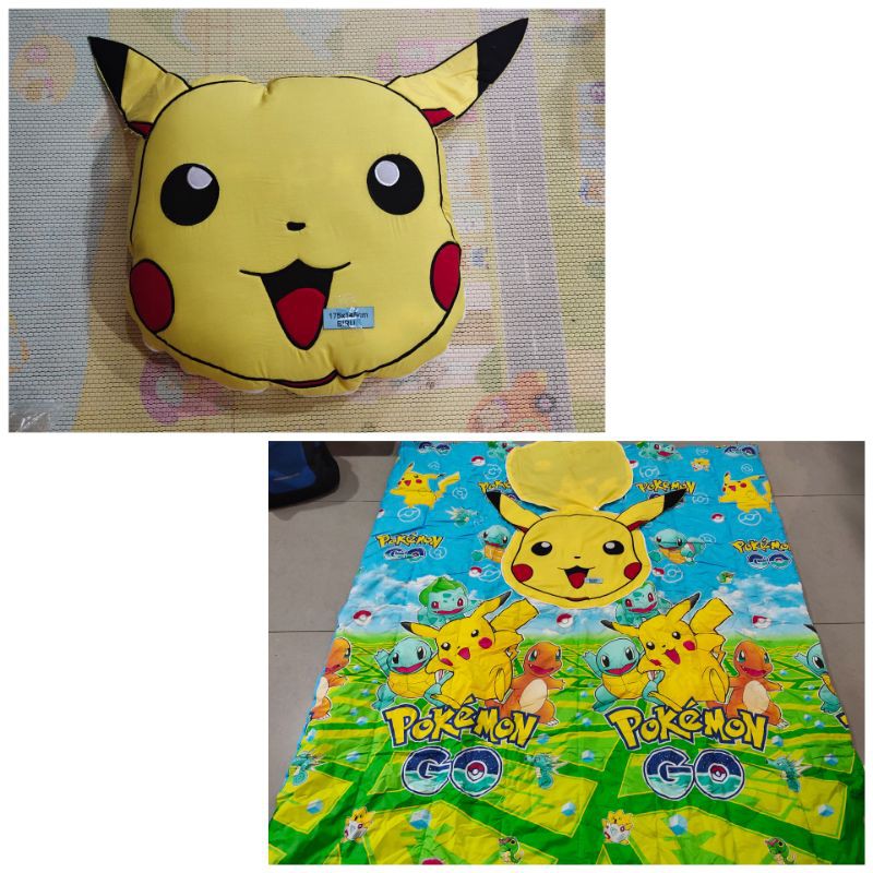 BALMUT KARAKTER PIKACHU POKEMON BALMUT BONEKA KARAKTER POKEMON KADO SELIMUT BED COVER
