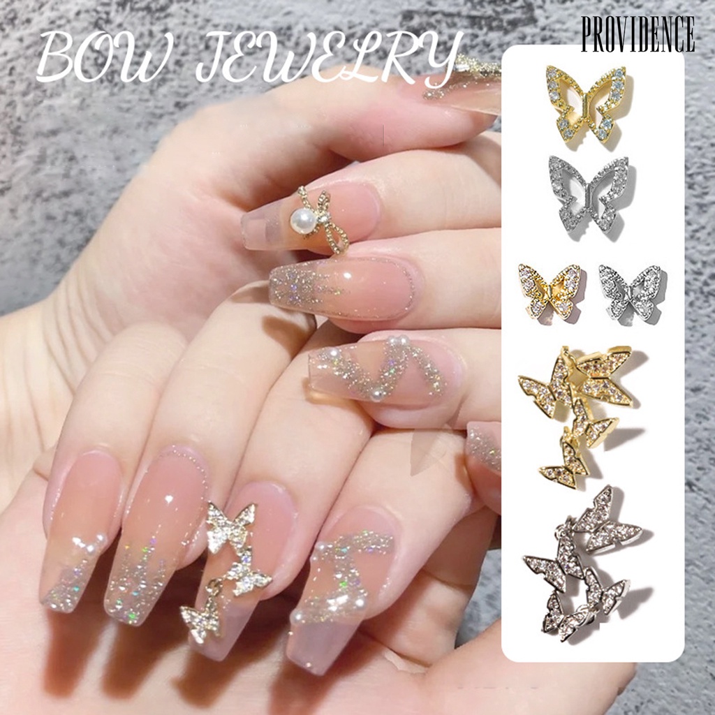 Perhiasan Kupu-Kupu Kecil Bahan Metal Untuk Dekorasi Nail Art