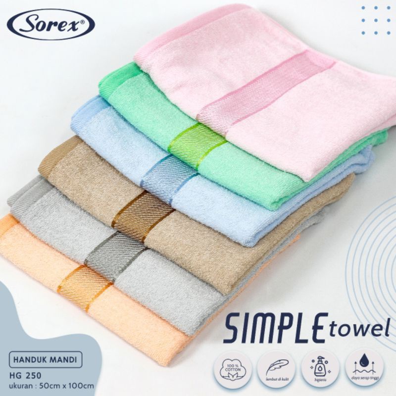 Sorex Handuk Kecil (50x100cm) Simple Towel HG 250