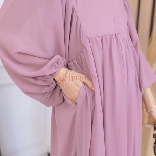 Kinan Dress / Dress Kekinian / Dress Simple / Dress Polos / Gamis Terbaru / Gamis Busui / Fashion Wanita