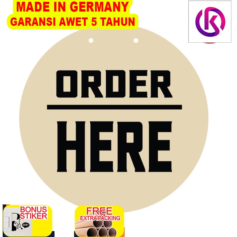 

Terlaris Sign Kayu Order Here Signage / Sign Board / Sign Kayu