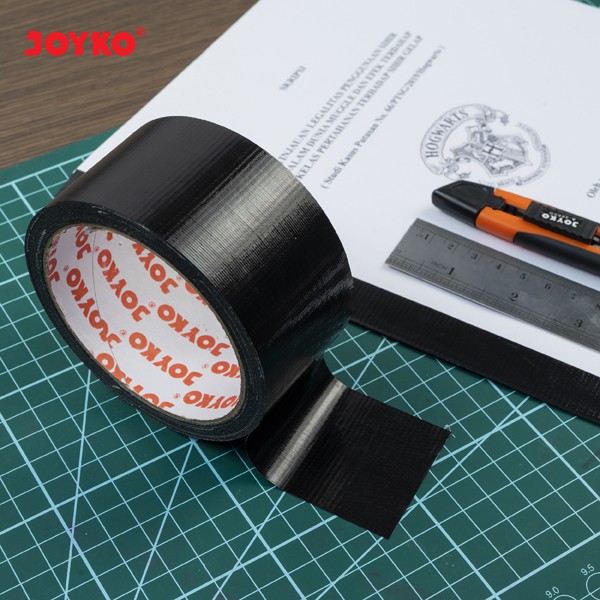 Cloth Tape Lakban Kain Warna Hitam Joyko  12 meter Orange Core