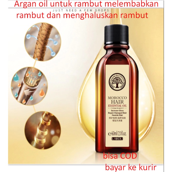 Argan oil untuk rambut melembabkan rambut dan menghaluskan rambut 60 ml