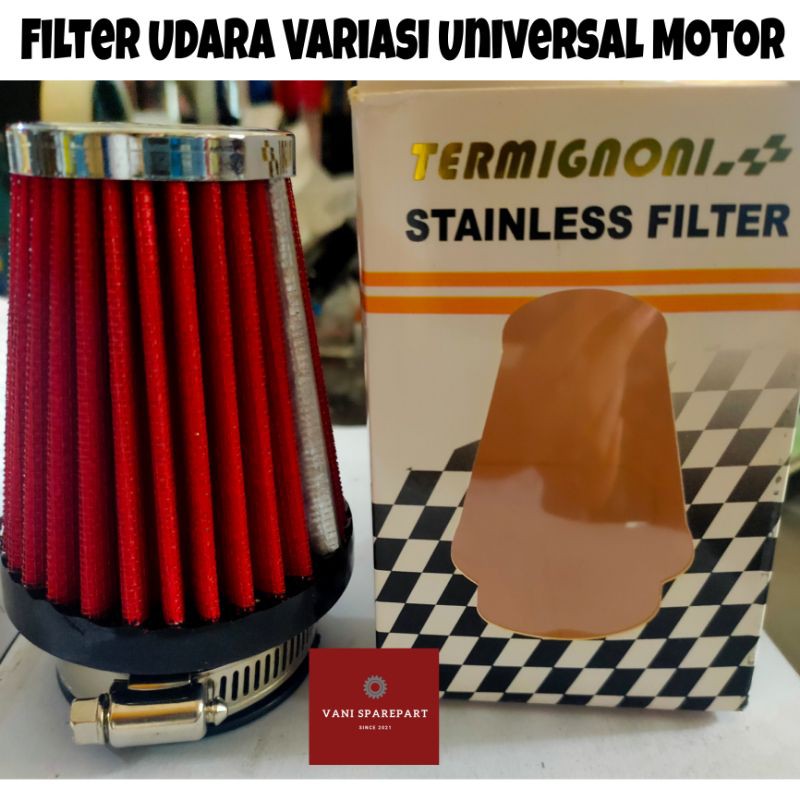 Filter Karburator Saringan Udara Variasi Besar Universal Motor Red Termignoni Berkualitas Murah