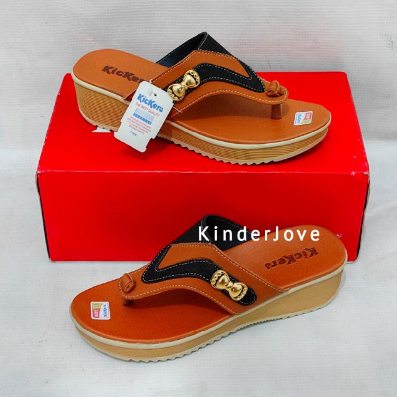 PROMO Sandal Wedges Wanita Kickers Japit (Size 37-40) ORIGINAL
