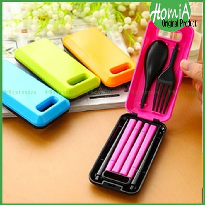 

Alat Makan Korean Style Set Portable Sendok Garpu Sumpit Travelling