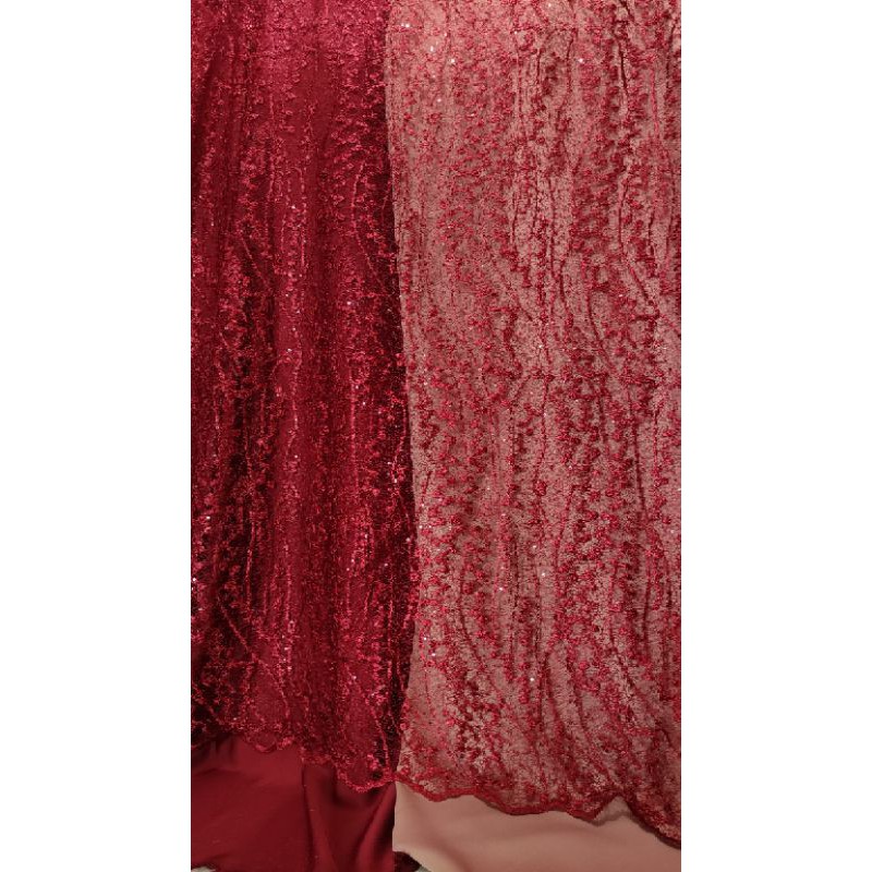 brokat spider non tulle full benang dgn aplikasi mute