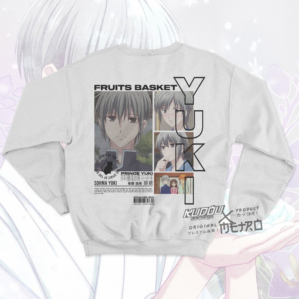 Crewneck Sohma Yuki Anime Manga Fruits Basket Premium Cotton Fleece