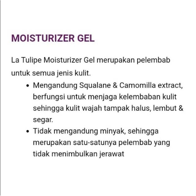 LA TULIPE MOISTURIZER GEL