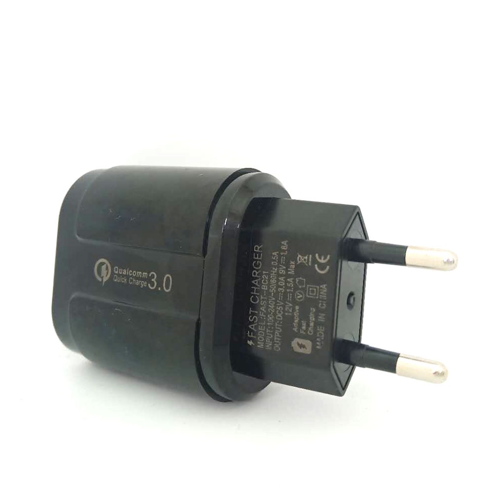 OLAF Charger USB 1 Port QC3.0 3A 18W EU Plug - SLS-002 HITAM