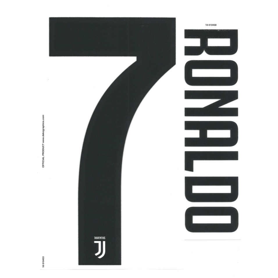 Nameset Juventus 2018-19 Home / Away. RONALDO. Original Nameset.