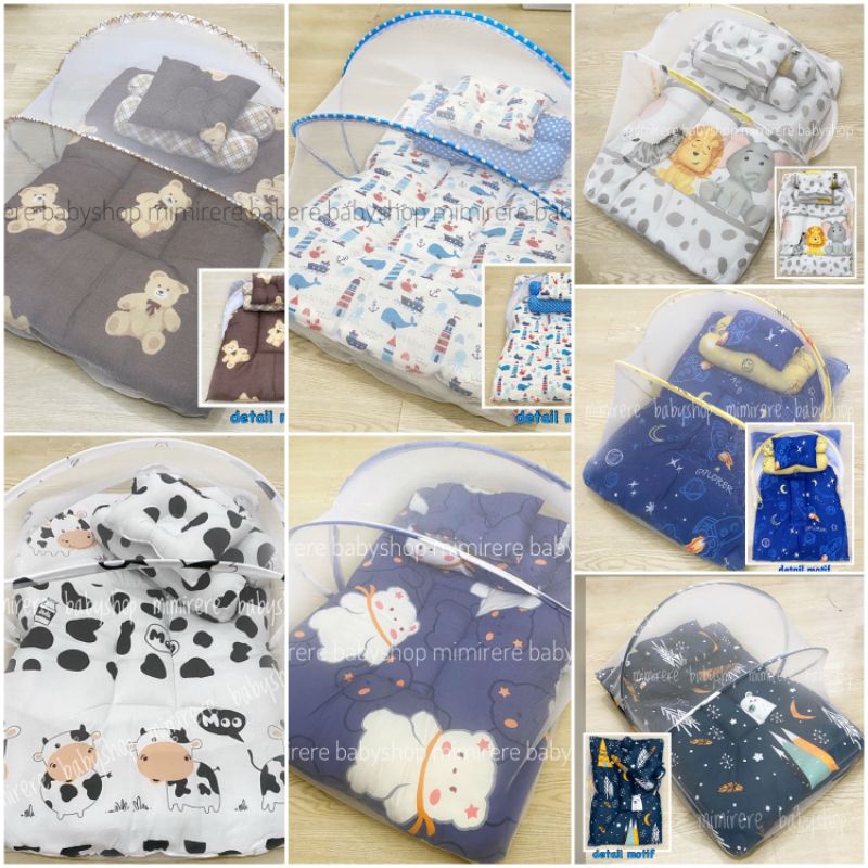 Kasur Kelambu Bayi Set Bantal Guling PREMIUM Kasur Bayi ORIGINAL / Kasur Lipat