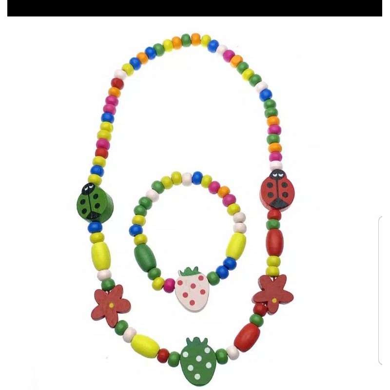 Accessories kayu kalung dan gelang anak perempuan/ accesories anak perempuan