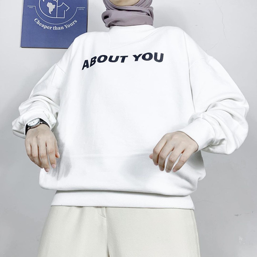 Sweater Wanita About You | Sweatshirt Model Korea Terbaru | Bahan Fleece | Allsize