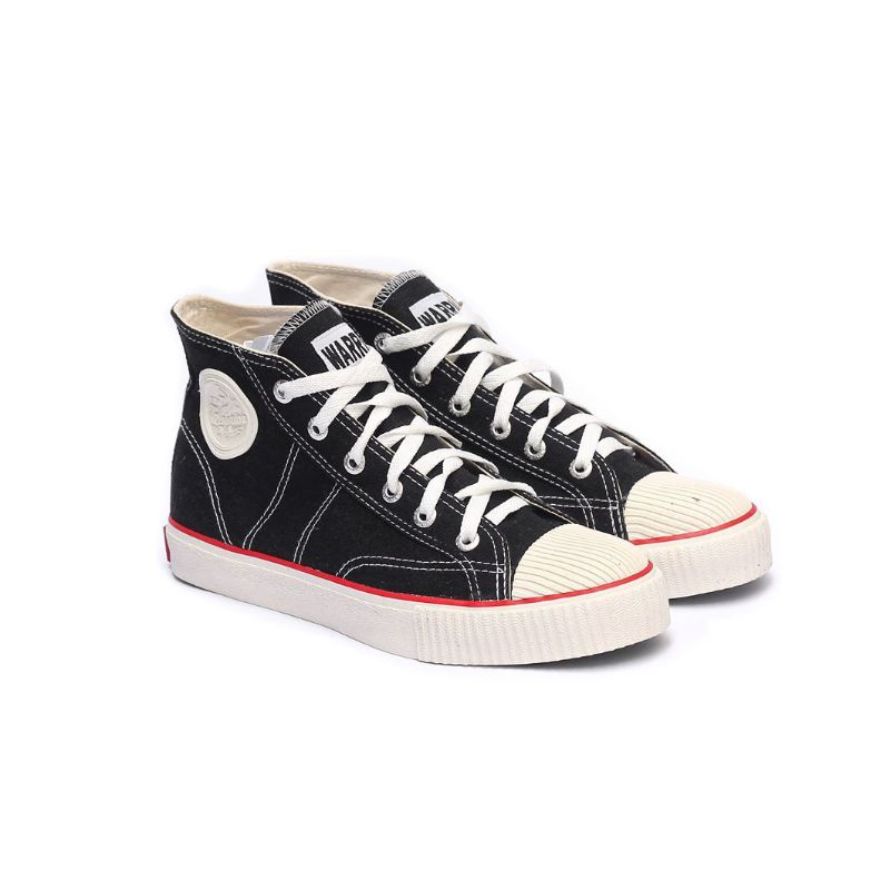 Sepatu Warrior Classic Hitam Putih HC - Sepatu Sekolah Sekolah Warrior Tinggi