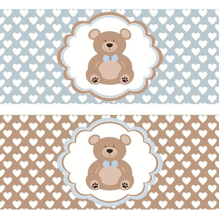 Kertas Cliparts - Teddy Baby Blue Design (7pcs)