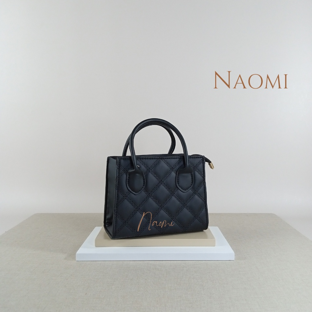 NAOMI - Martha Adelia Sling Bag Import - Tas Fashion Wanita - Tas Kulit Wanita - Tas Fashion Selempang - Tali Panjang - Long Strap Cantik - Square Handbag - Sling Bag Wanita - Tas Wanita - Tas Naomi - Naomi Bag