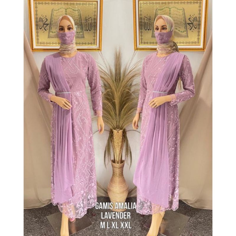 [COD]- REALPICT GAMIS SLENDANG AMELIA // GAMIS MEWAH // GAMIS PESTA // GAMIS WISUDA // GAMIS