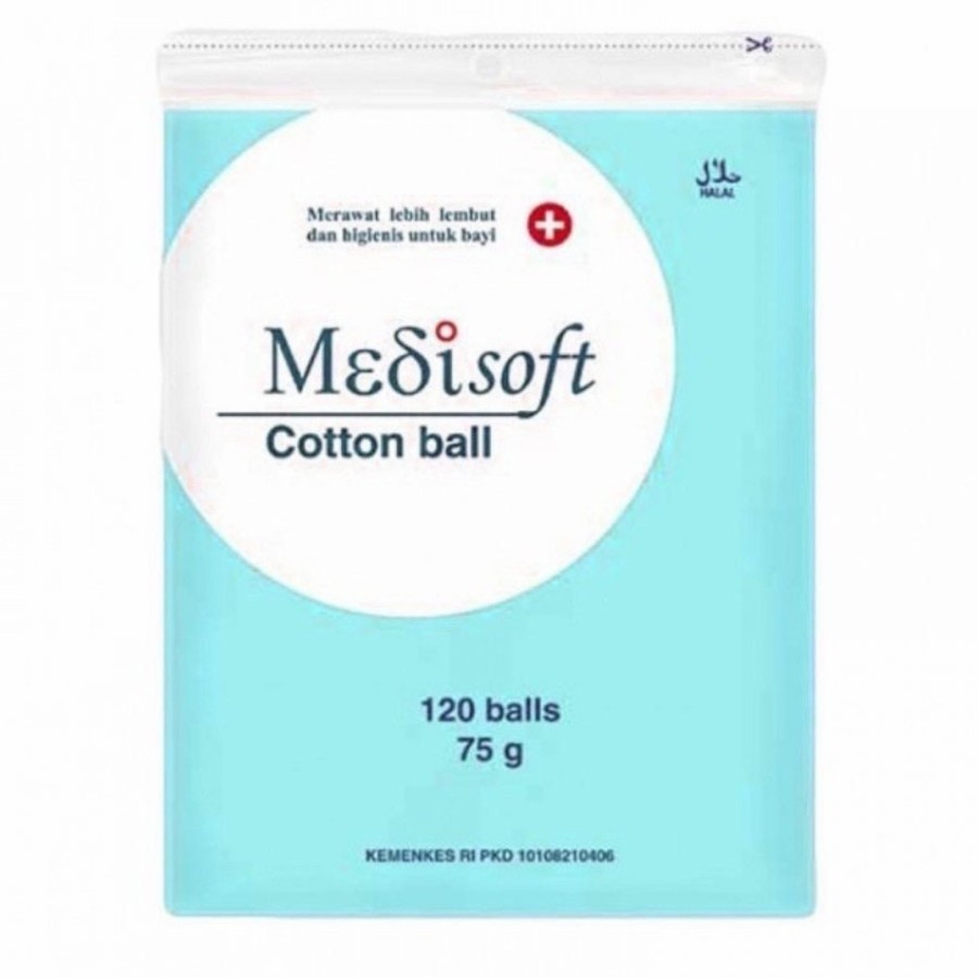 PROMO!!! Medisoft Cotton 120 Ball Blue 75g / Green 120g Kapas Bola Bayi