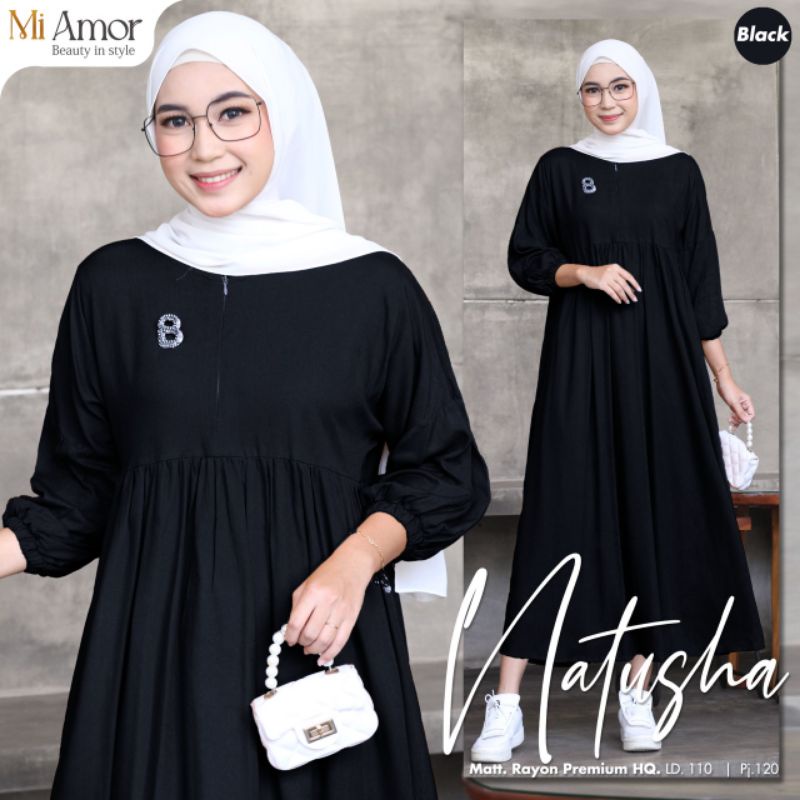 NATUSHA MISI DRESS GAMIS MUSLIM POLOS ORIGINAL MI AMOR