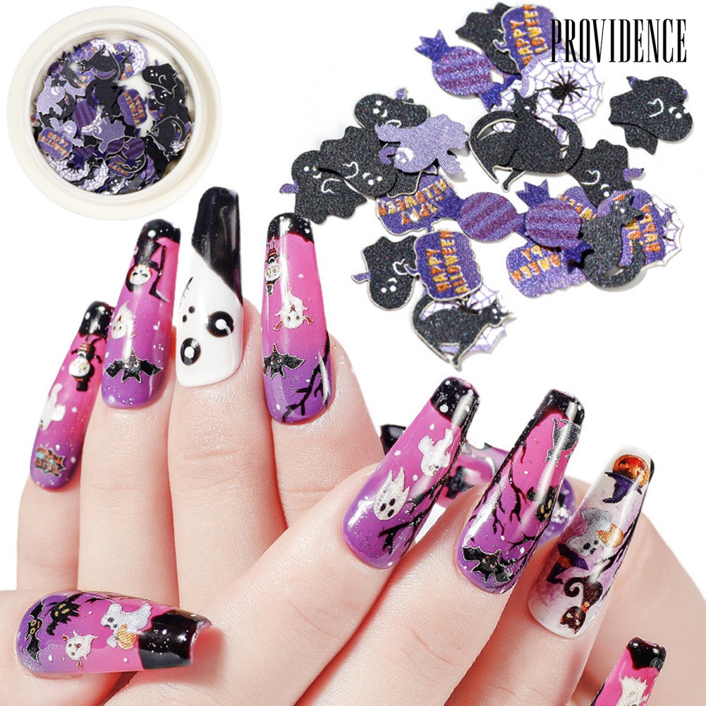 Providence Halloween Multicolor Pumpkin Ghost Spider Witch Nail Art Stickers Decals Decor