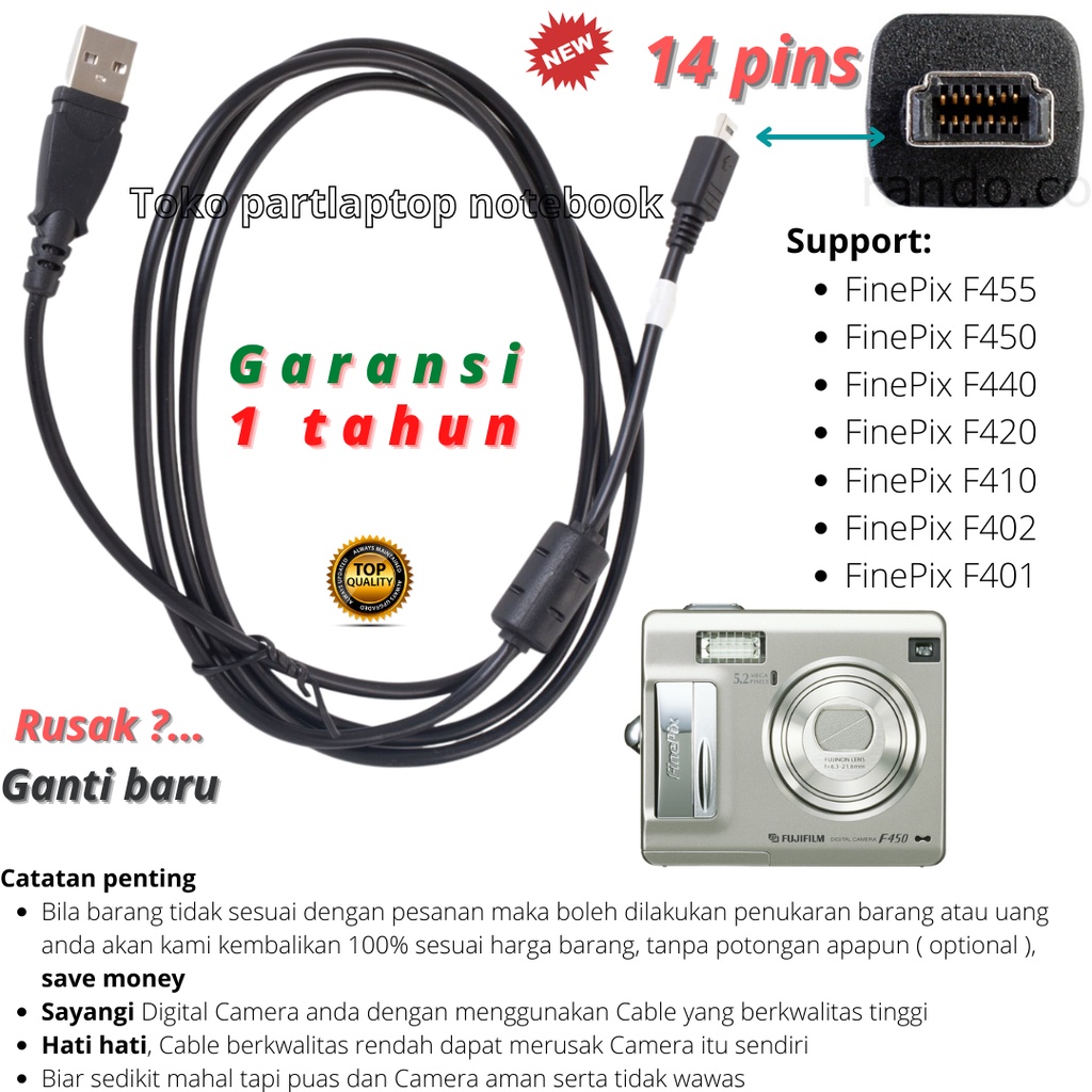 Kabel USB Kamera Digital Fujifilm FinePix F455 F450 F440 F420 F410 F402 F401 new high quality