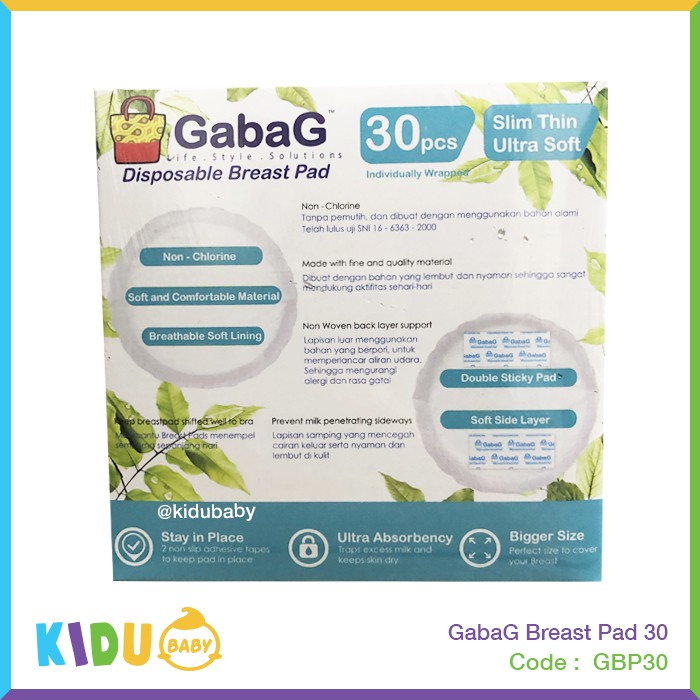 Breast Pad Slim Thin Ultra Soft by GabaG 50+10 / 30 / 56 / Satuan Premium Classic Kidu Baby