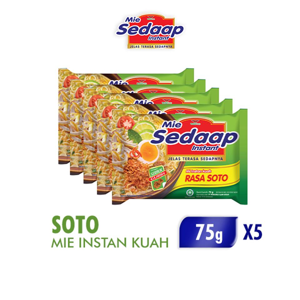 

Mie Sedaap Mi Instan Kuah Soto 5 x 75 gr