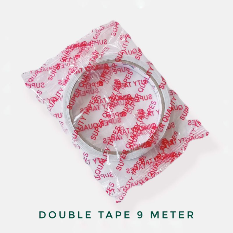 Double Tape 0,5 Inch 12mm Super 888Tape 9 Meter - Solasi Bolak Balik