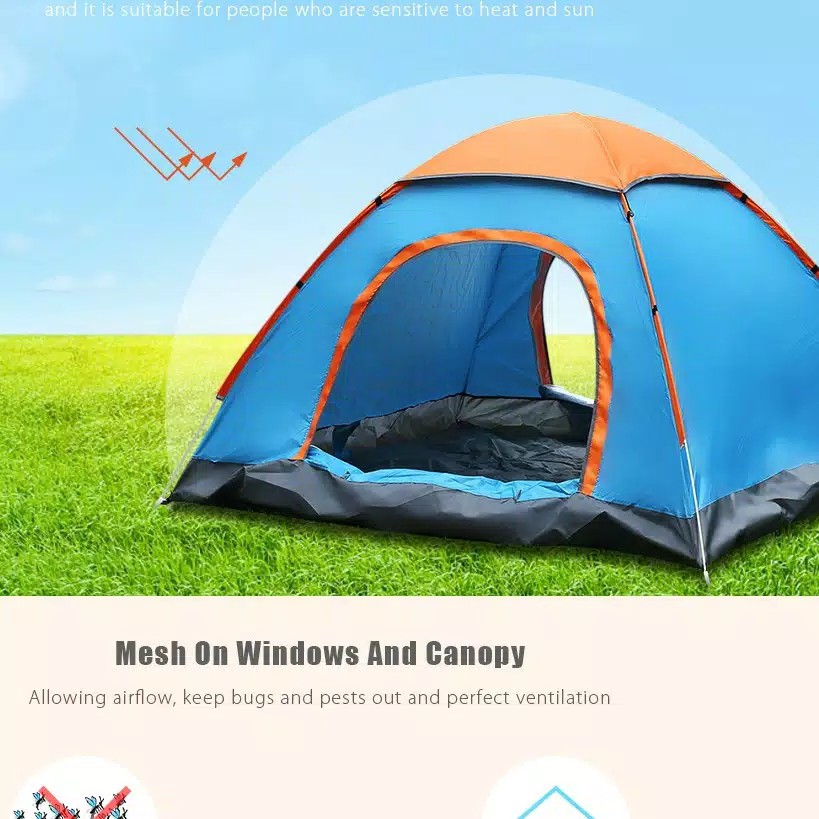 Tenda Camping Gunung - Tenda Dome Out Door Camping Camo 2-4 Orang Ukuran 200 x 200 cm