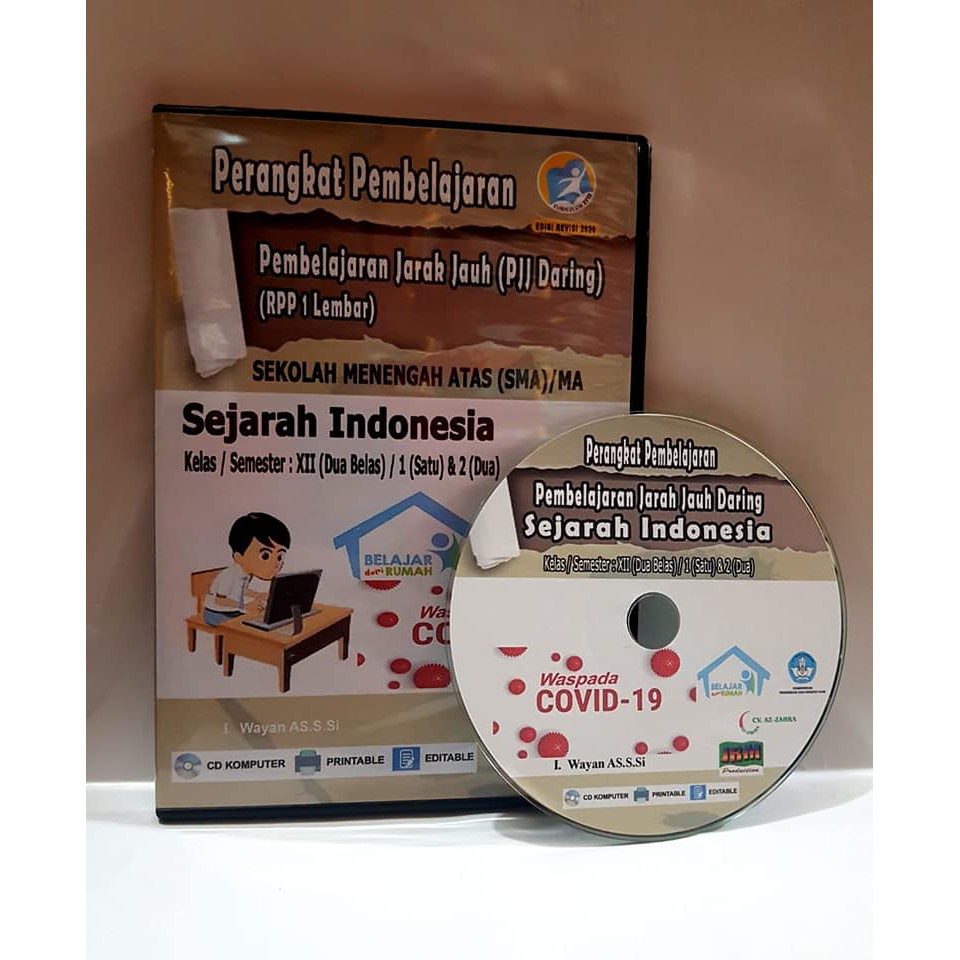 CD RPP 1 lembar Daring dan Luring/tatap muka,SMA,Mapel Sejarah Indonesia, Kelas 10, 11, 12, 2Semester