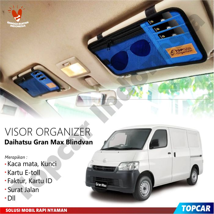 TOPCAR Visor Organizer Daihatsu Gran Max Blind Van Tempat Etoll Karcis Parkir Kaca Mata Surat Jalan