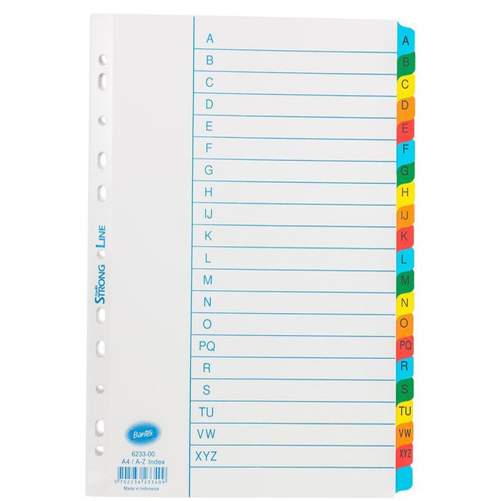 

PEMBATAS BINDER BANTEX INDEX 6233 A4 A-Z