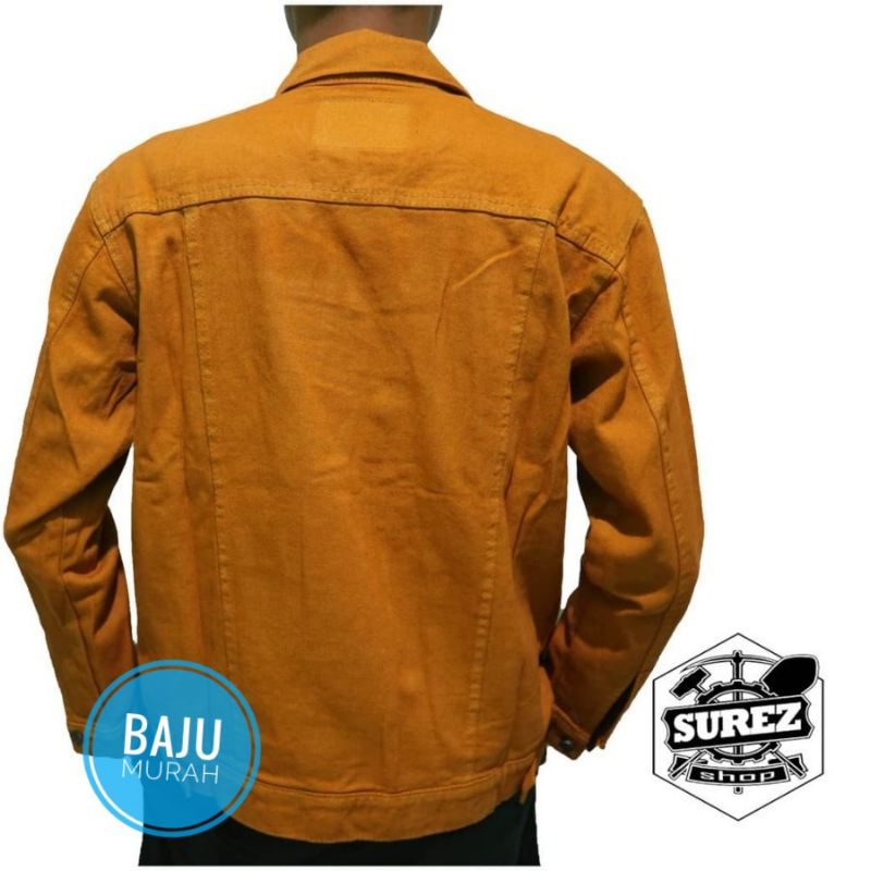 JAKET JEANS PRIA / JAKET DENIM / JAKET LEVIS PRIA MURAH TEBAL PREMIUM JEANS WARNA ABU HIJAU ARMY