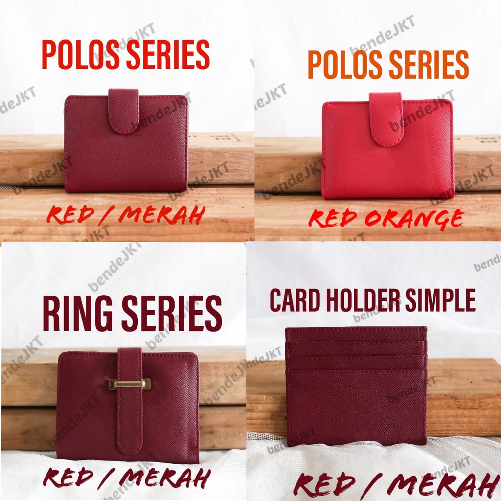 DOMPET KARTU ALL RED SERIES BENDE DAN UANG KERTAS PREMIUM WANITA IMPORT TEMPAT KARTU