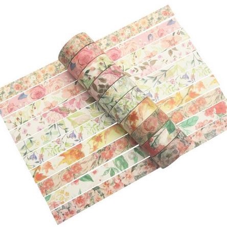 Japanese Washi Tape - Set Flower Pattern