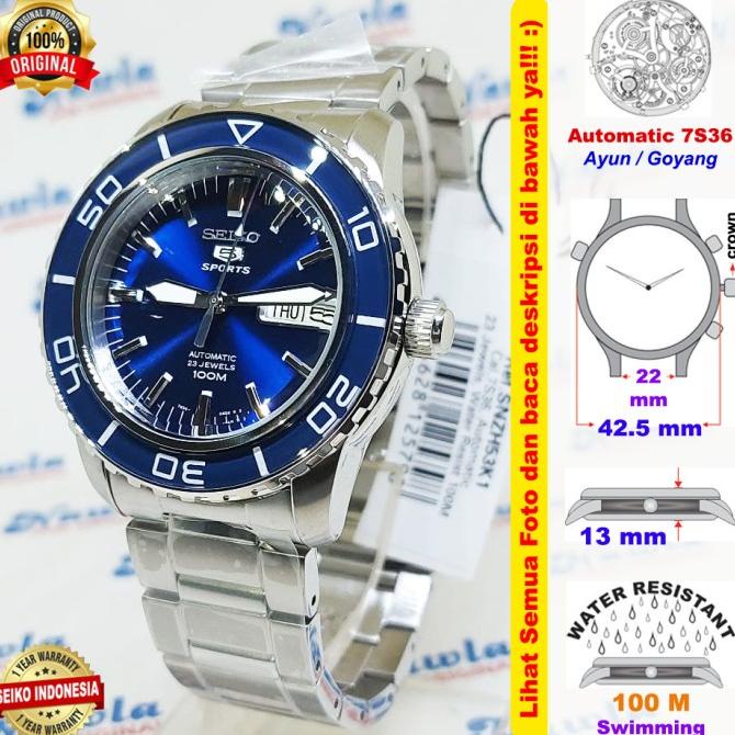 Seiko 5 Sports SNZH53K1 Automatic Blue Dial - Jam Tangan Pria SNZH53