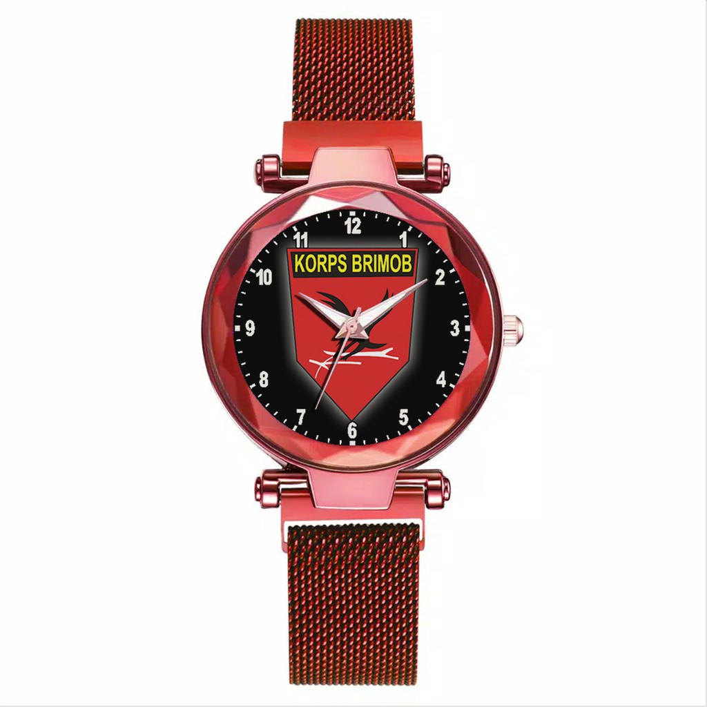 Jam Tangan Wanita Custom - KORPS BRIMOB Free Box &amp; Batre Cadangan