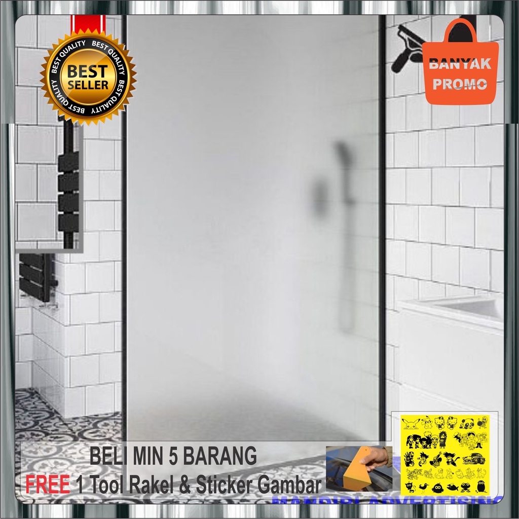 Stiker Kaca Sandblast / Sticker Kaca Buram / Glass Film Sandblast / Stiker Kaca Partisi Sandblast