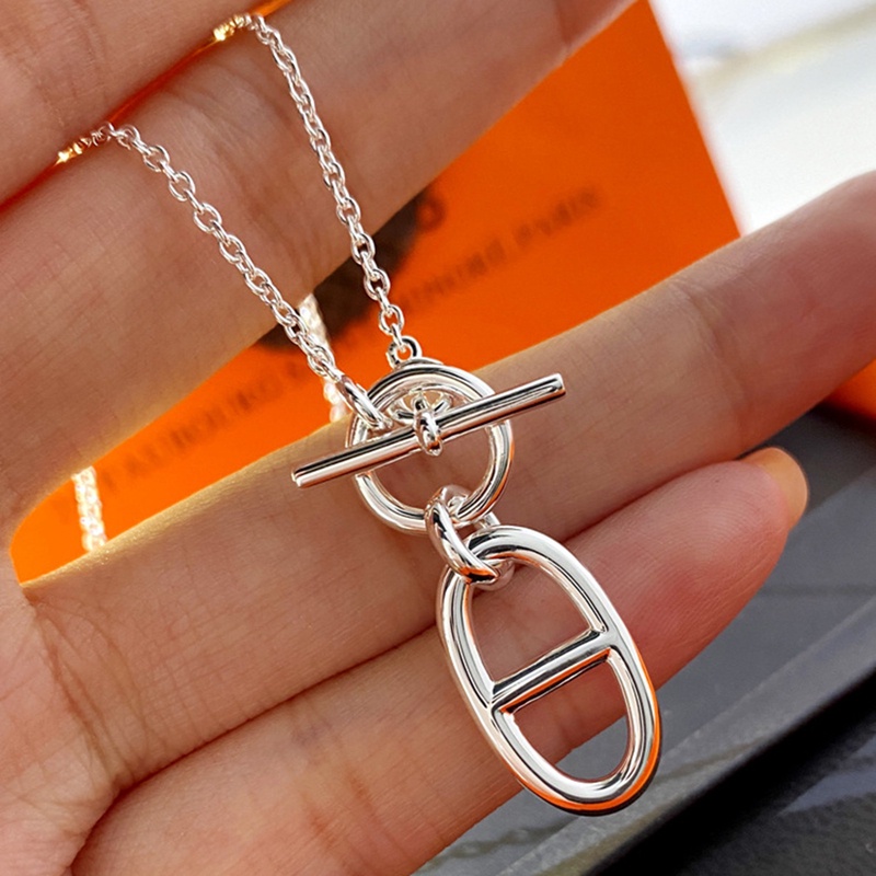 Kalung Rantai Liontin Bahan Metal Gaya Punktrendy Untuk Wanita