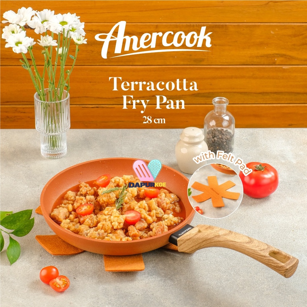 Wajan Wok Pan Amercook 28 Cm Penggorengan Teflon Anti Lengket
